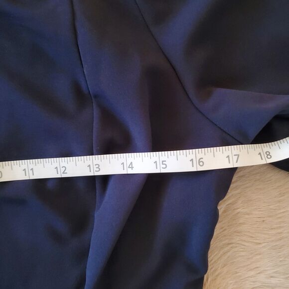 NWT ABS Collection Womens Sheath Dress Size10 Navy Blue Bell Sleeve Off Shoulder - Picture 5 of 14